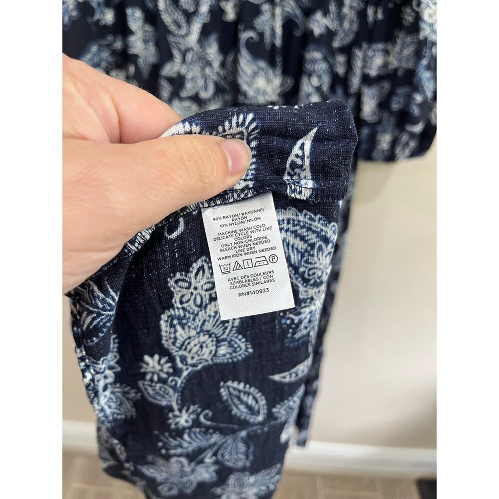 LOFT Paisley Bow Pocket Boho Maxi Dress Blue NWT Size Large - Picture 5 of 12
